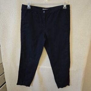 LOFT Navy Women's Linen/Cotten Blend Pants